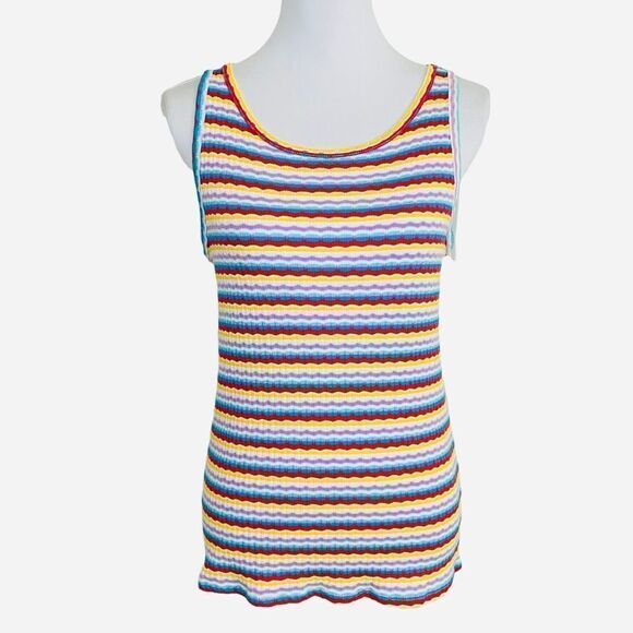 a.n.a. Rainbow Stripe Tank size Large - Picture 1 of 9